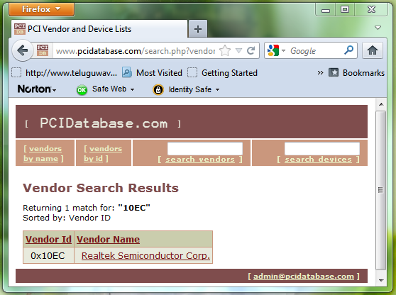 Find Driver by Vendor ID